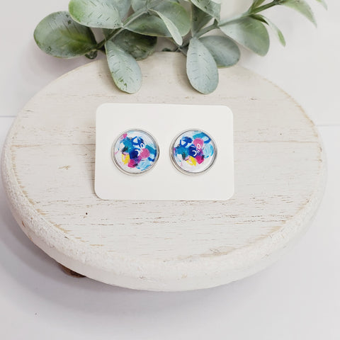 12MM Multi Color Studs-Earrings-Sunshine and Wine Boutique