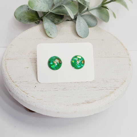 10MM Green Studs-Earrings-Sunshine and Wine Boutique