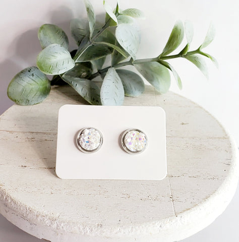 8MM White Studs-Sunshine and Wine Boutique
