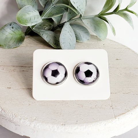 12MM Soccer Studs-Earrings-Sunshine and Wine Boutique