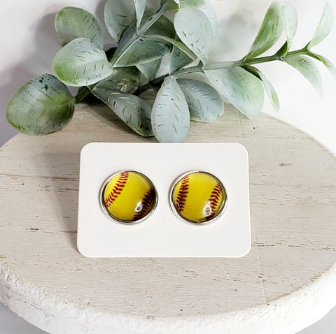 12MM Softball Studs-Earrings-Sunshine and Wine Boutique