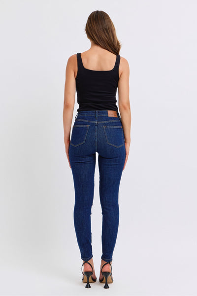 Judy Blue Mid Rise Tummy Control Classic Skinny Denim Jeans 88894-Jeans-Sunshine and Wine Boutique