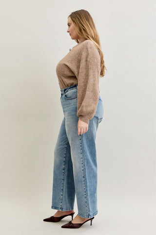 Judy Blue High Waist Wilhemina Light Vintage Wash Leg Denim Jeans 881004