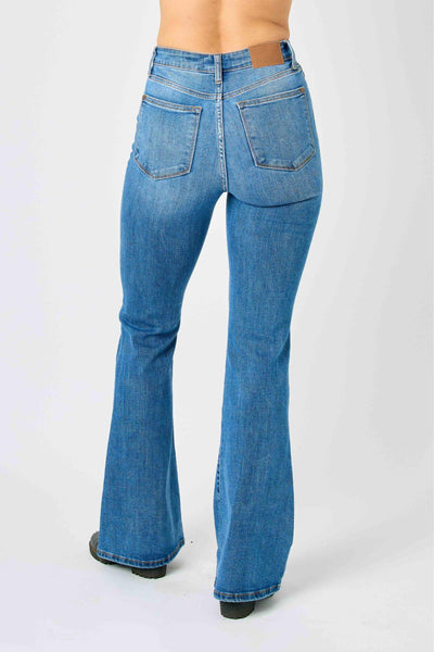 Judy Blue High Waist Classic Flare Denim 82588-Jeans-Sunshine and Wine Boutique