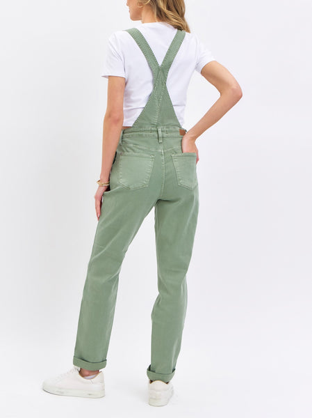 Judy Blue High Waist Garment Dyed Sage Boyfriend Overall Denim Jeans 88840-Jeans-Sunshine and Wine Boutique