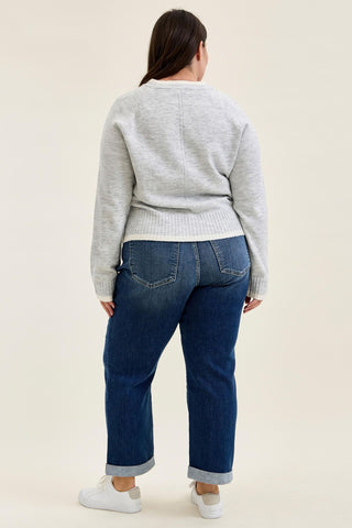 Judy Blue Mid Rise Billie Indigo Boyfriend Denim Jeans 82744