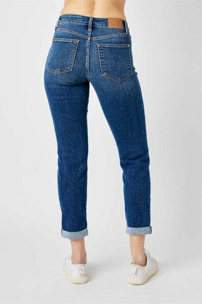 Judy Blue Mid Rise Destroy Slim Denim 82607-Jeans-Sunshine and Wine Boutique