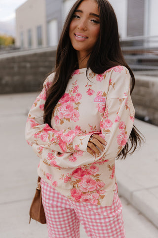 University SideSlit Pullover - Petal Season