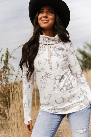 CowlNeck Sweatshirt - Home On The Range