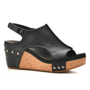 Corky's Carley Wedge, Black Smooth-Shoes-Sunshine and Wine Boutique