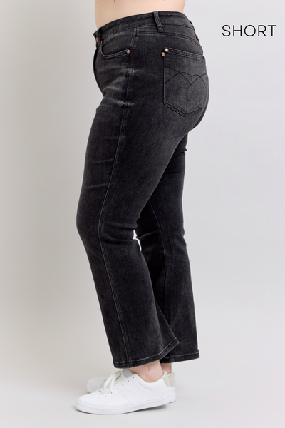 Judy Blue High Waist Tummy Control Black Bootcut Denim Jeans 88787 - 3 Inseam Options: Short, Regular, Long-Jeans-Sunshine and Wine Boutique