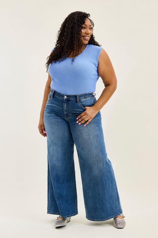 Judy Blue High Waist Palazzo Denim Jeans 82749