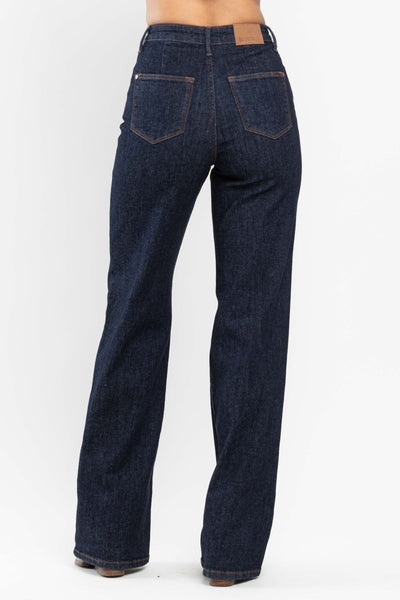 Judy Blue High Waist Front Seam & Dart Detail Wide Leg Denim 88664-Jeans-Sunshine and Wine Boutique