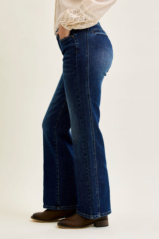 Judy Blue Mid Rise Cowgirl Seaming Alex Bootcut Denim Jeans 881124