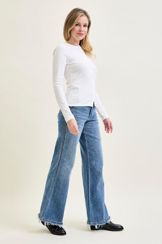 Judy Blue High Waist Retro Wide Leg Denim Jeans 82648