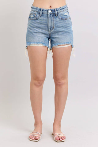 Judy Blue High Waist Rigid Magic Destroy Cut Off Denim Short 150254-Shorts-Sunshine and Wine Boutique