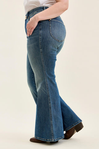 Judy Blue High Waist Tummy Control Jaqueline Flare Denim Jeans 881125