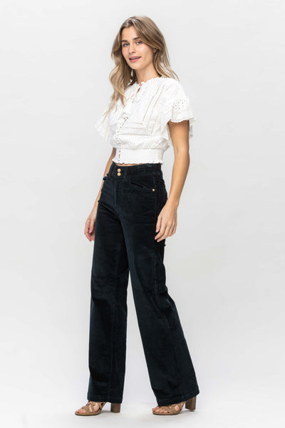 Judy Blue High Waist Emerald Corduroy Wide Leg Jeans 88654 - Exclusive-Jeans-Sunshine and Wine Boutique