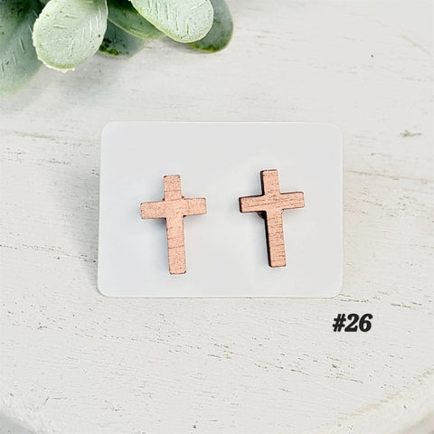 Christmas Wood Studs | Style 26-Sunshine and Wine Boutique