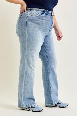 Judy Blue High Waist Light Wash Straight Denim Jeans 82501