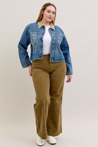 Judy Blue Rigid Barn Corduroy Denim Jacket 7886
