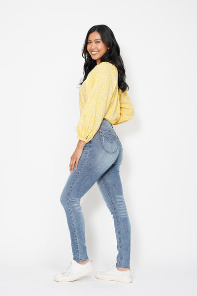 Judy Blue High Waist Tummy Control Vintage Shield Skinny Denim 88871-Jeans-Sunshine and Wine Boutique