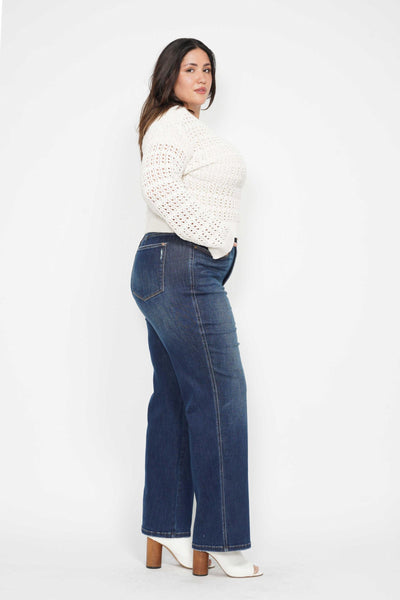 Judy Blue High Waist "Tummy Control" Classic Straight Denim Jeans 88869-Jeans-Sunshine and Wine Boutique