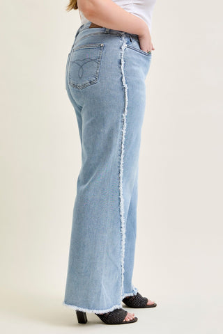 Judy Blue High Waist Twisted Retro Wide Leg Denim Jeans 881087