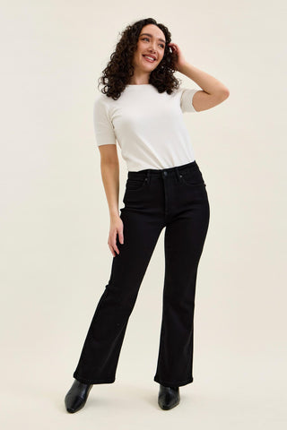 Judy Blue High Waist Tummy Control Black Bootcut Denim Jeans 881184 - Petite