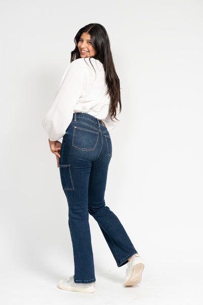 Judy Blue High Waist Cargo Bootcut Denim 88872-Jeans-Sunshine and Wine Boutique