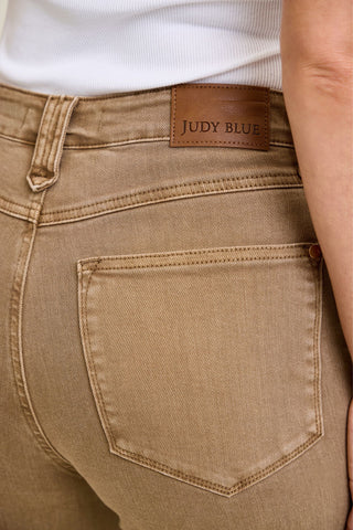 Judy Blue High Waist Golden Brown Ankle Wide Leg Denim Jeans 881095