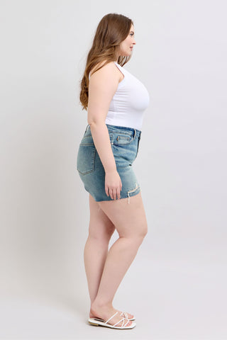 Judy Blue Mid Rise Vintage Button Fly Denim Short 150294
