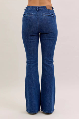Judy Blue High Waist Flare Jeans with Front Patch Pockets