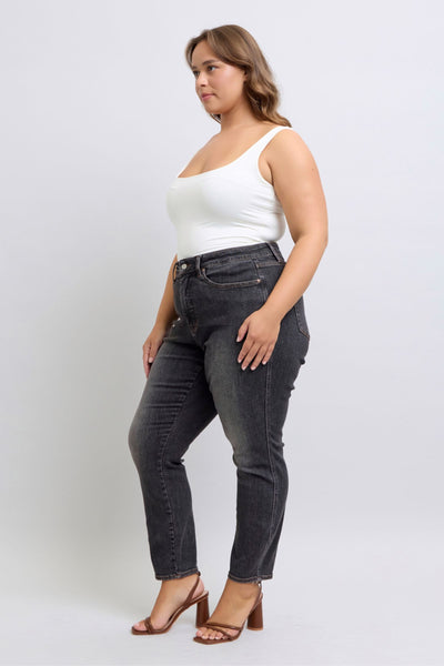 Judy Blue Mid Rise Tummy Control Slim Denim Jeans 88902-Jeans-Sunshine and Wine Boutique