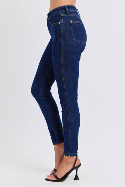 Judy Blue Mid Rise Tummy Control Classic Skinny Denim Jeans 88894-Jeans-Sunshine and Wine Boutique