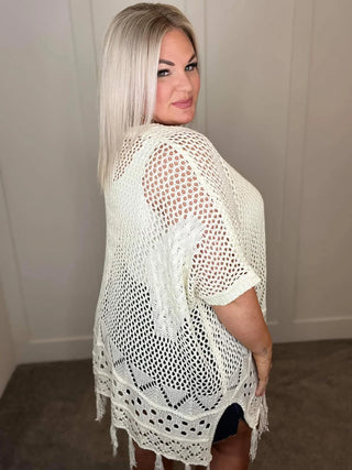 Amanda Crochet Cardigan in Six Colors