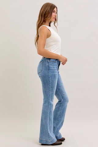 Judy Blue Mid Rise Flare Denim Jeans 82676