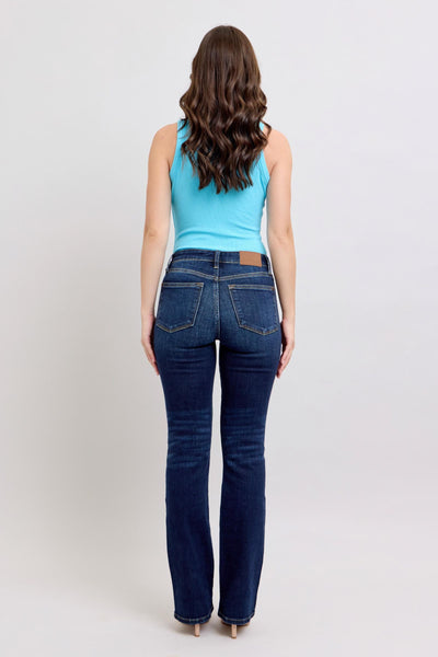 Judy Blue Mid Rise Dark Wash Bootcut Denim Jeans 82586-Jeans-Sunshine and Wine Boutique