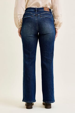 Judy Blue Mid Rise Cowgirl Seaming Alex Bootcut Denim Jeans 881124