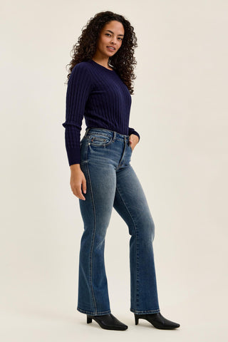 Judy Blue Mid Rise Daisy Dusk Rider Bootcut Denim Jeans 82751