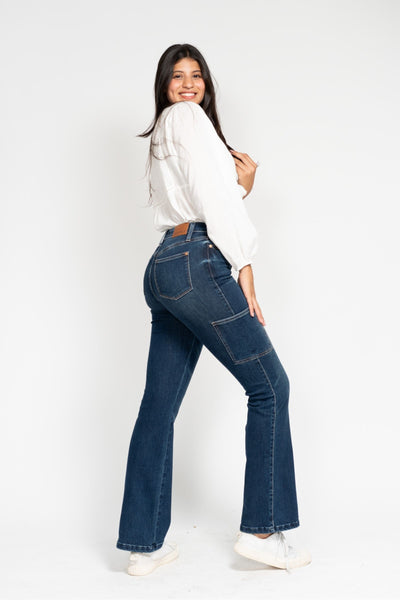 Judy Blue High Waist Cargo Bootcut Denim 88872-Jeans-Sunshine and Wine Boutique