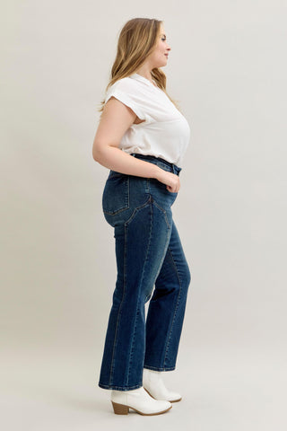 Judy Blue Mid Rise Western Seam Detail Straight Denim Jeans 881039