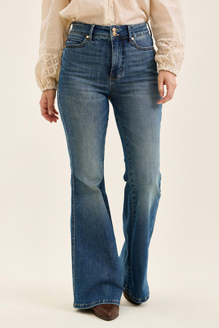 Judy Blue High Waist Tummy Control Jaqueline Flare Denim Jeans 881125