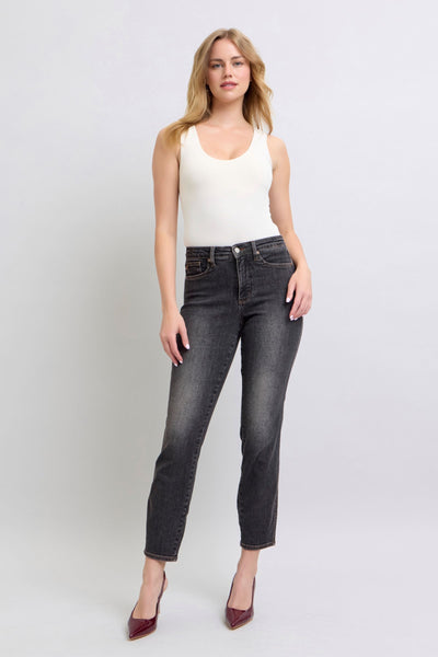 Judy Blue Mid Rise Tummy Control Slim Denim Jeans 88902-Jeans-Sunshine and Wine Boutique