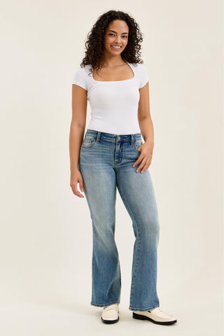 Judy Blue Low Rise Daisy Genie Blue Bootcut Denim Jeans 82747