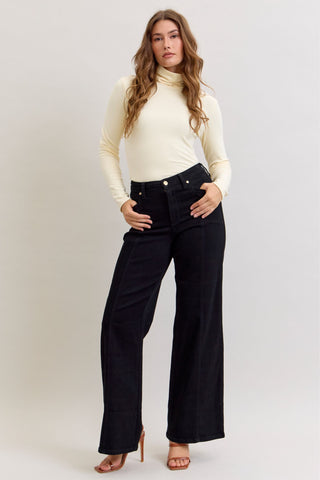 Judy Blue High Waist Retro Wide Leg Black Denim Jeans 881057