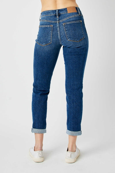 Judy Blue Mid Rise Destroy Slim Denim 82607-Jeans-Sunshine and Wine Boutique