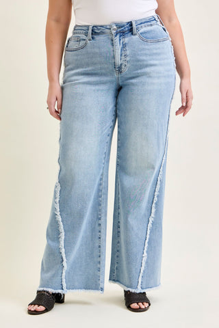 Judy Blue High Waist Twisted Retro Wide Leg Denim Jeans 881087