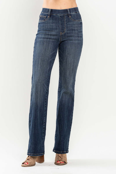 Judy Blue High Waist Vintage Pull On Slim Bootcut Denim 88589-Jeans-Sunshine and Wine Boutique