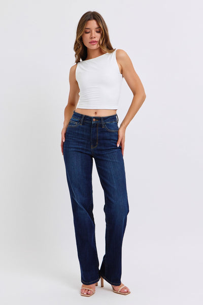 Judy Blue High Waist Straight Denim Jeans 82627-Jeans-Sunshine and Wine Boutique